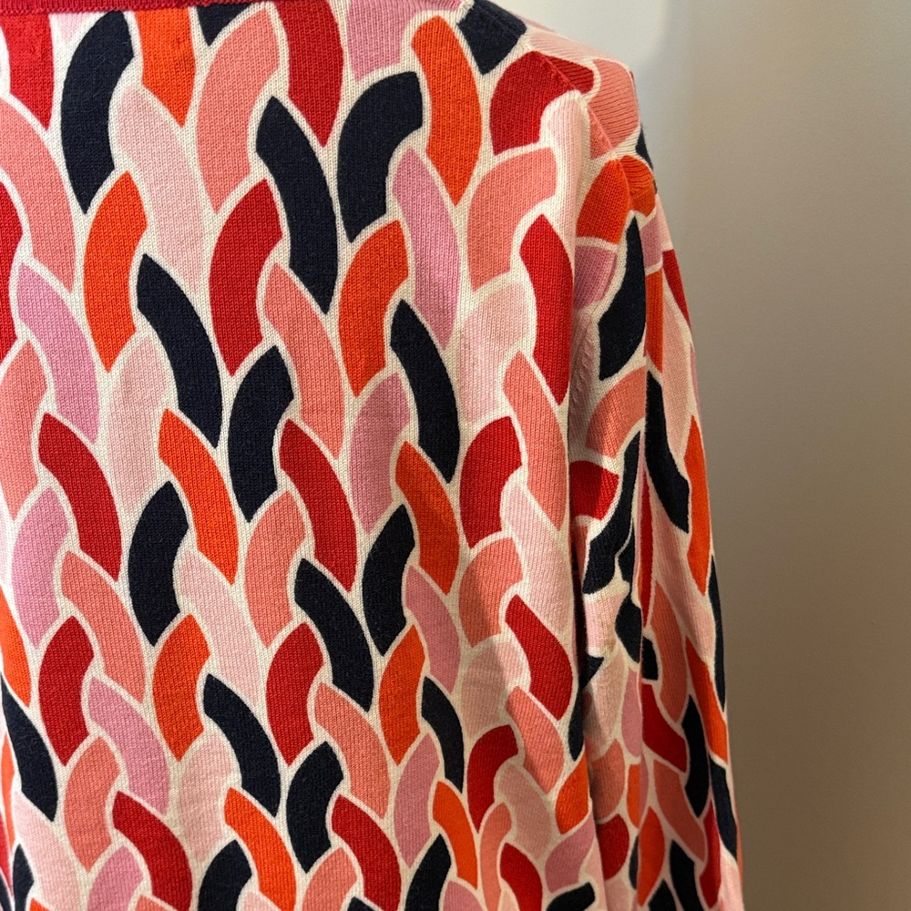 Charter Club Red and Pink Patterned Cardigan - Picture 6 of 6